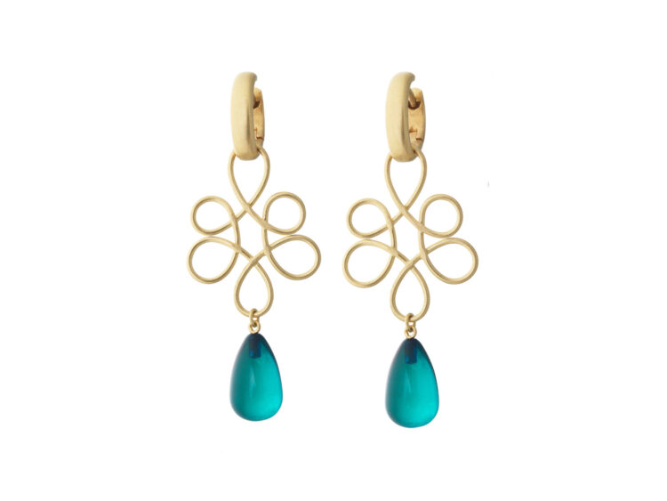 18kt gouden aanhangers met peridot brioletten - Afbeelding 2