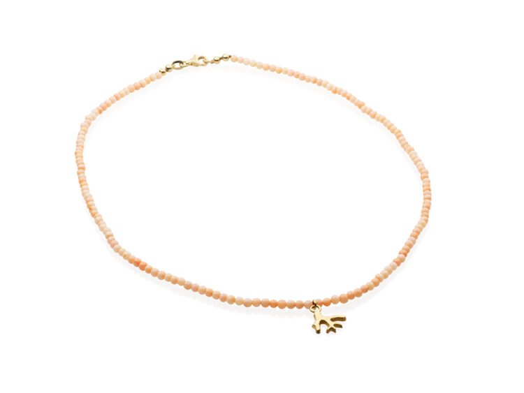 18kt gouden collier met Angel Skin koraal