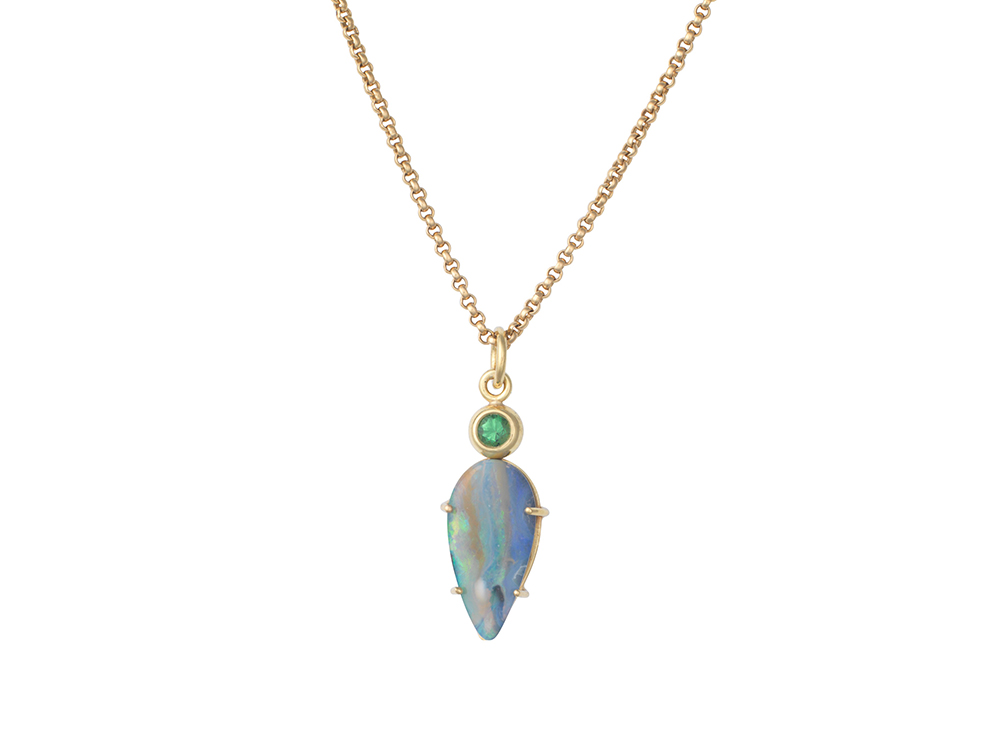 slinger Generaliseren Geslaagd 18kt gouden hanger met opaal en peridot | Angelina Fine Jewelry