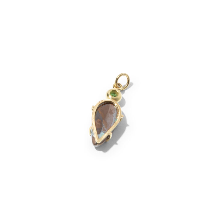 18kt gouden hanger met opaal en peridot - Afbeelding 2
