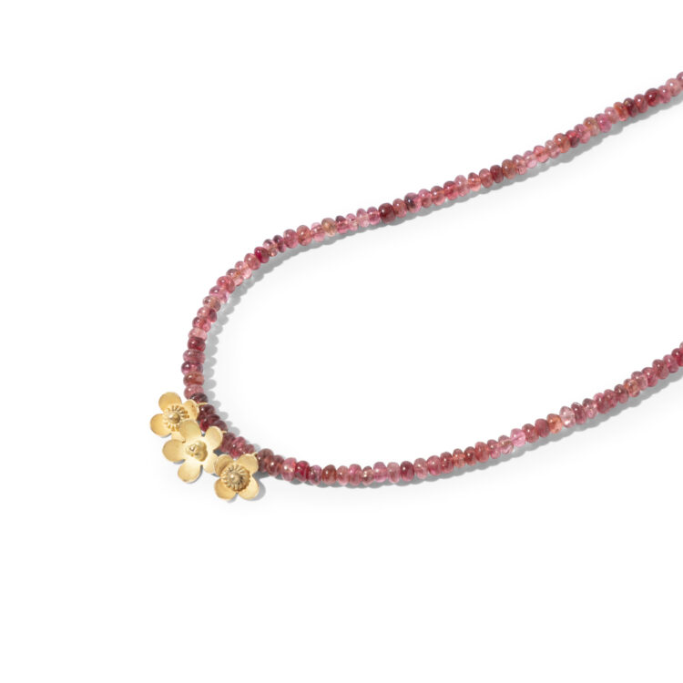 18kt gouden collier met rode spinel - Afbeelding 2