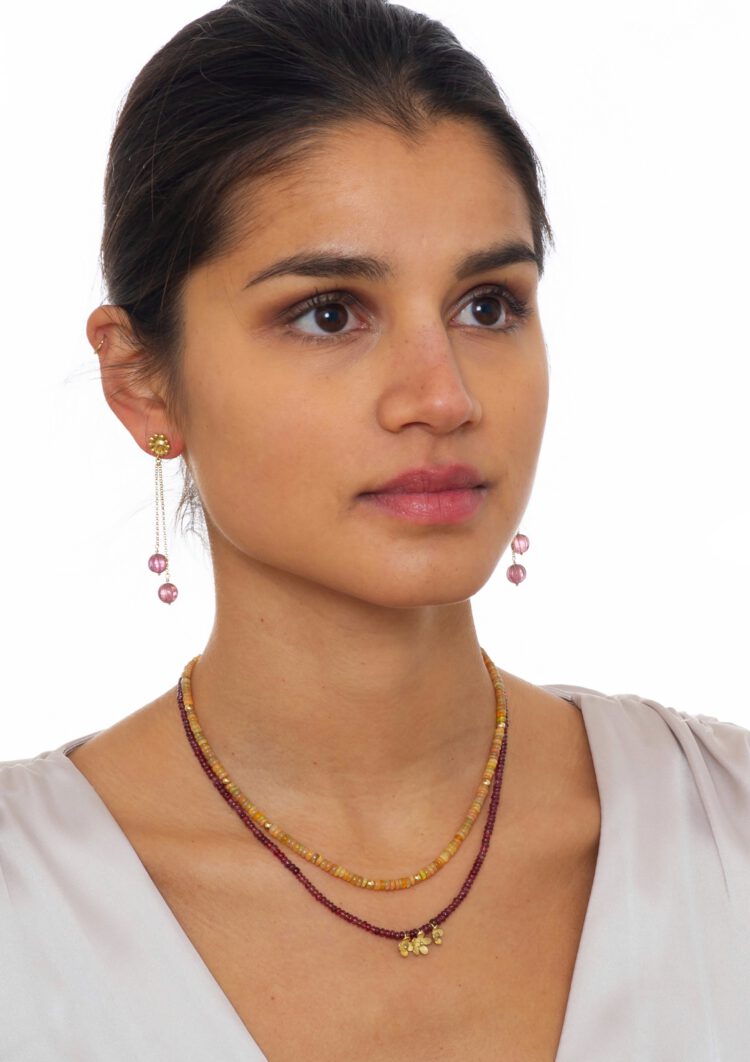 18kt gouden collier met rode spinel - Afbeelding 3