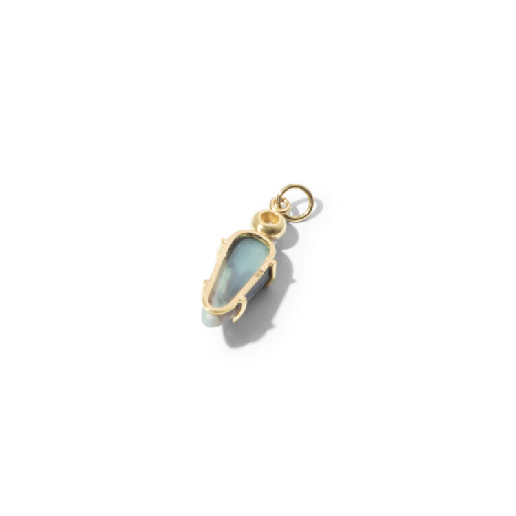 18kt gouden hanger met opaal en diamant - Afbeelding 2