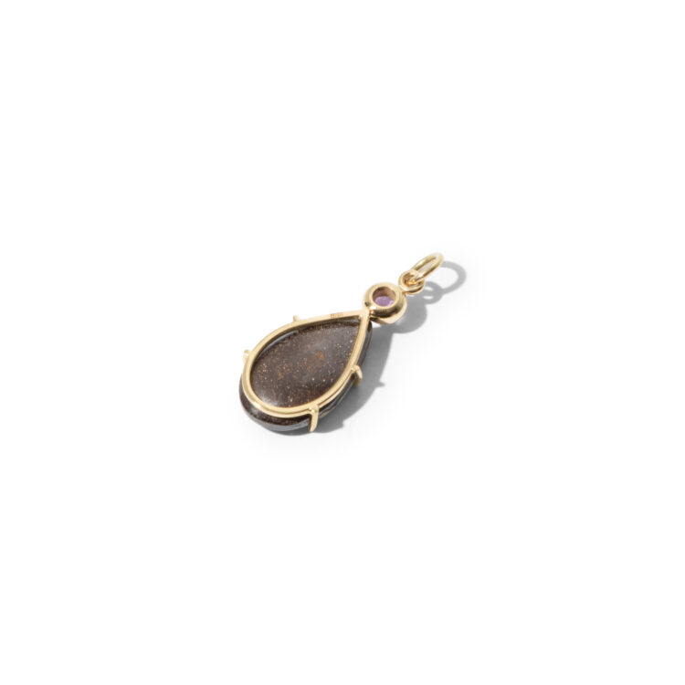 18kt gouden hanger met opaal en amethist - Afbeelding 2