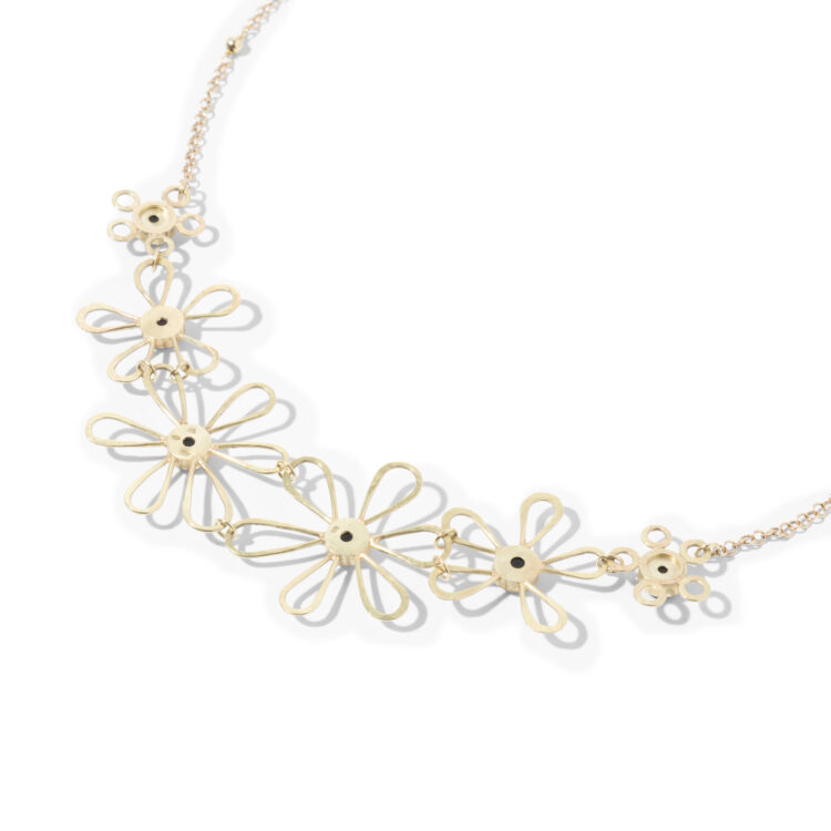 Daisy Chain - 14kt gouden collier met opalen. - Afbeelding 2