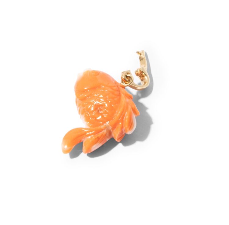 18kt clip-on hangers van handgesneden koraal - Afbeelding 2